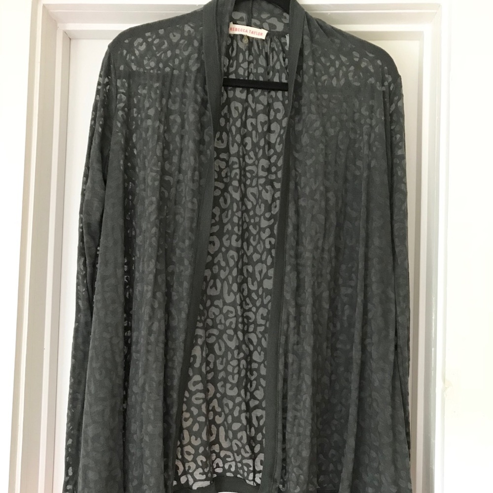 Rebecca Taylor Gray Patterned Top